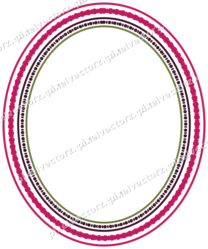 Dekorativer Zierrahmen in Limette und Rosa mit Oval und Perlenreihe