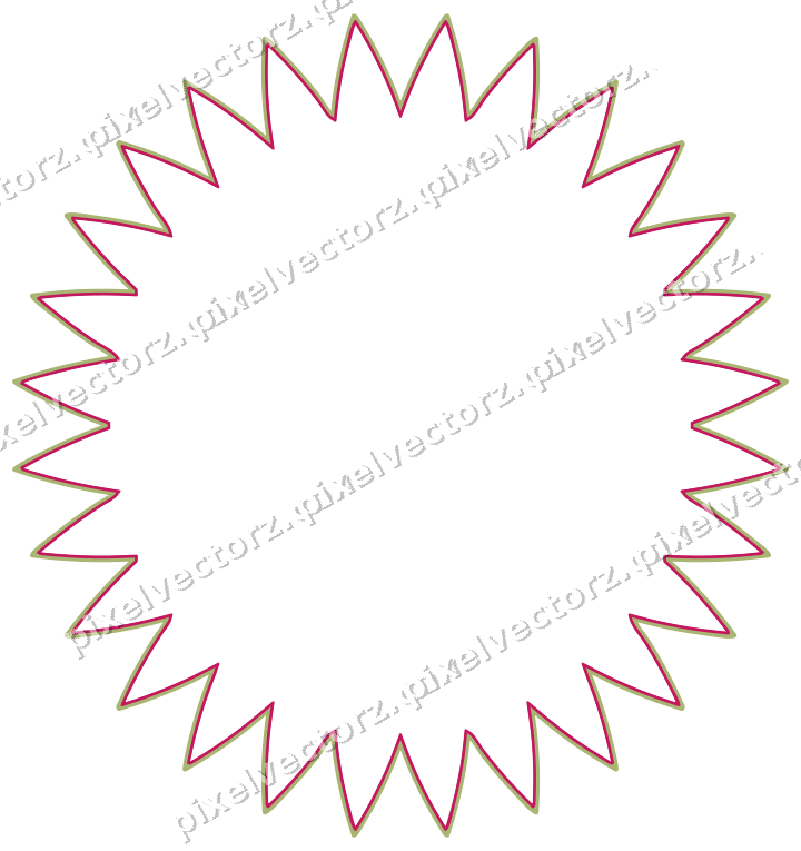 Dekorativer Zierrahmen in Limette und Rosa mit Oval und Zackenrand