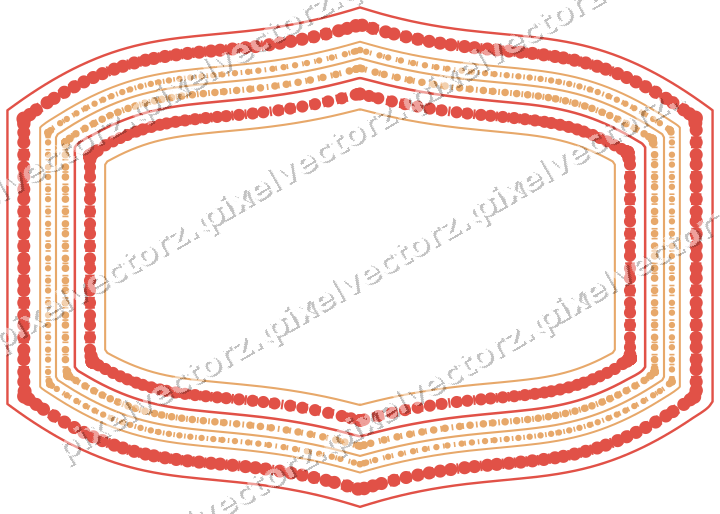 Dekorativer Zierrahmen in Rot und Orange mit Tafel und Eselsrücken