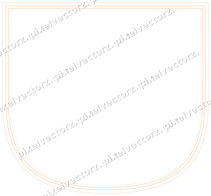 Dekorativer Zierrahmen in Blau und Orange mit Wappen