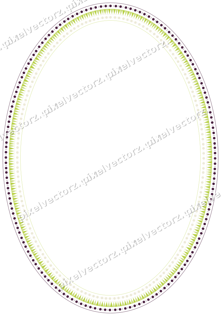 Dekorativer Zierrahmen in Dunkelmagenta und Limette mit Oval