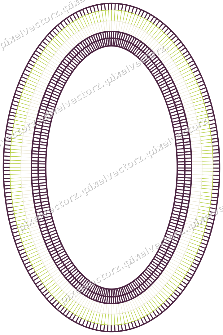 Dekorativer Zierrahmen in Dunkelmagenta und Limette mit Oval