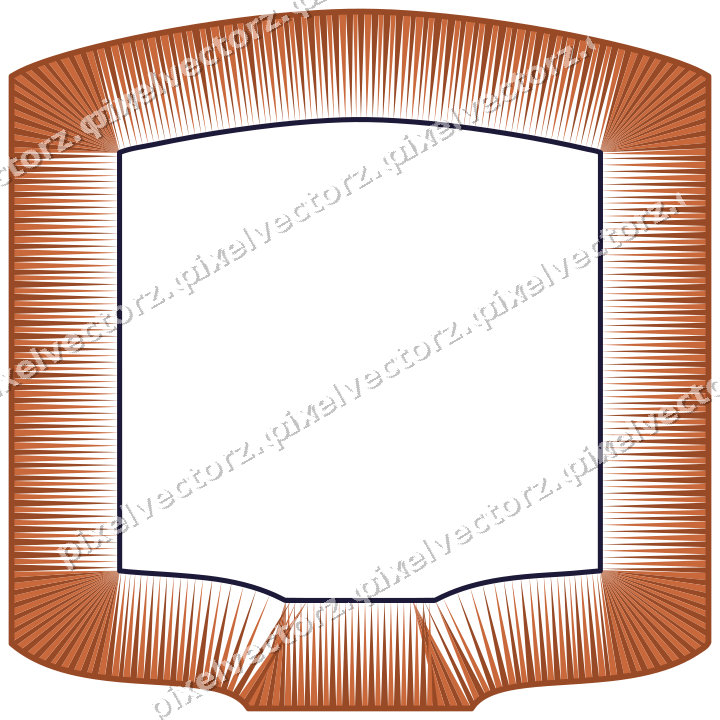 Dekorativer Zierrahmen in Orange und Blau mit Tafel und Spitzbogen