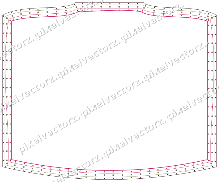 Dekorativer Zierrahmen in Limette und Rosa mit Tafel