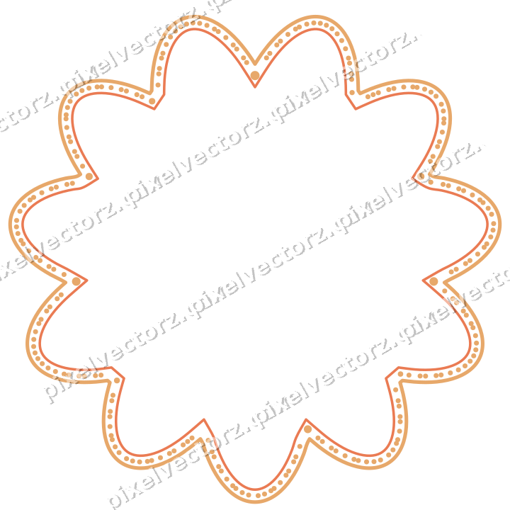 Dekorativer Zierrahmen in Rot und Orange mit Oval und Lappenrand