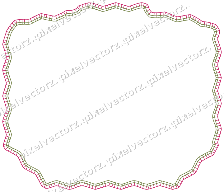 Dekorativer Zierrahmen in Limette und Rosa mit Tafel
