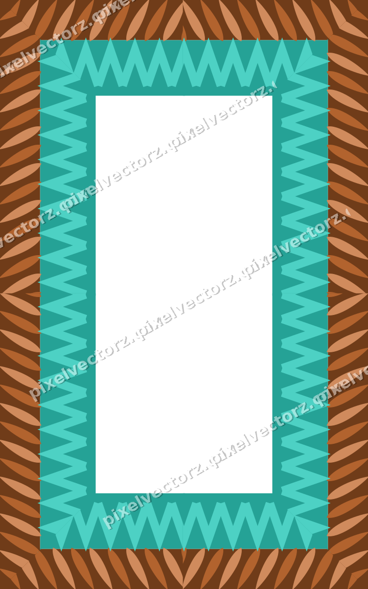 Dekorativer Bilderrahmen in Orange und Petrol mit Kordelstab