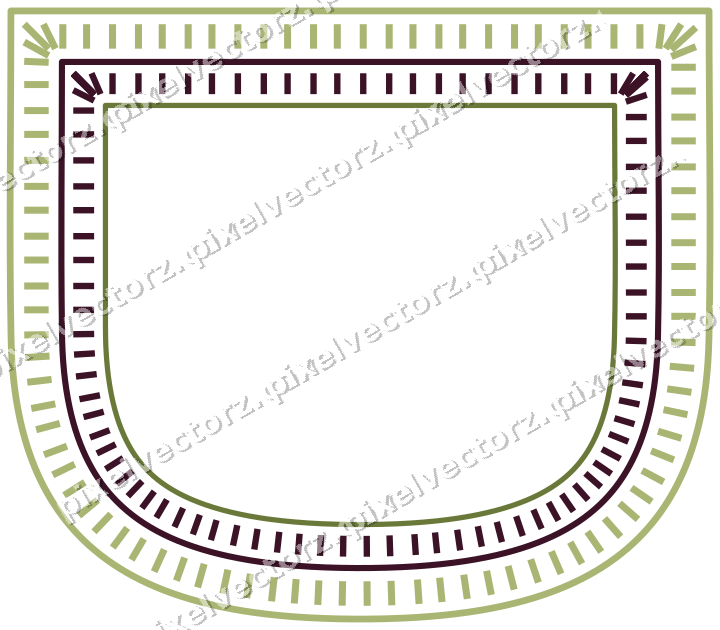Dekorativer Zierrahmen in Limette und Rosa mit Wappen und Strichelung