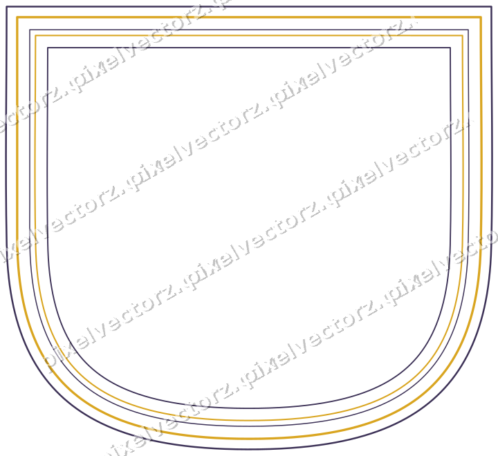 Dekorativer Zierrahmen in Bernstein und Violett mit Wappen