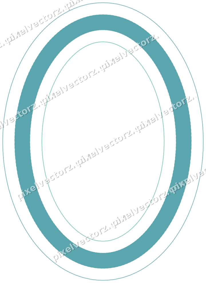 Dekorativer Zierrahmen in Grün und Petrol mit Oval und Perlenreihe