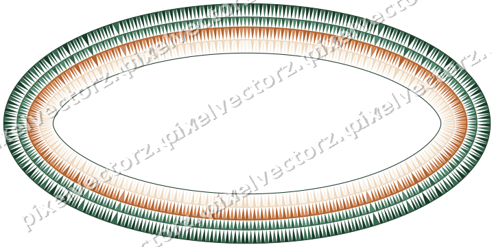 Dekorativer Zierrahmen in Dunkelgrün und Orange mit Oval