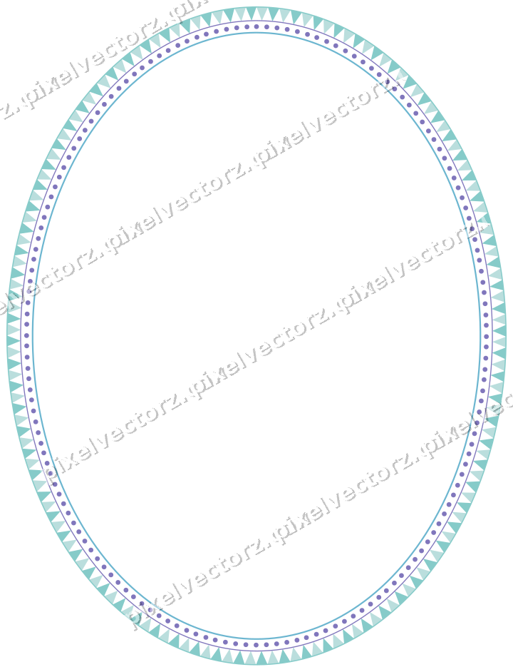 Dekorativer Zierrahmen in Blau und Türkis mit Oval und Zahnschnitt