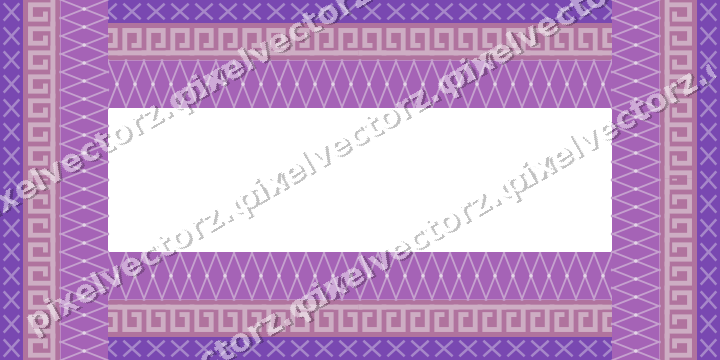 Dekorativer Bilderrahmen in Violett und Blau mit Kreuzband und Mäander