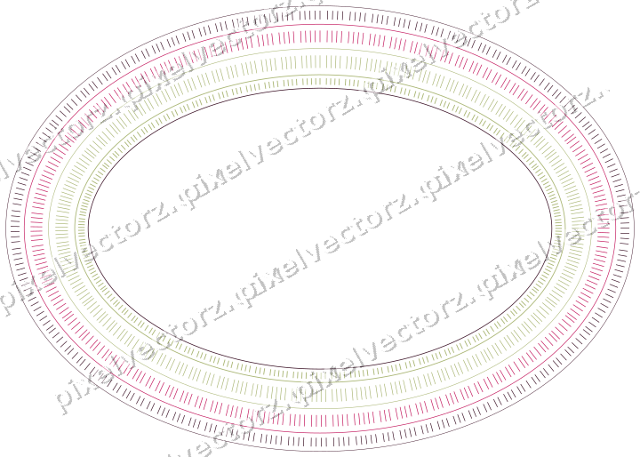 Dekorativer Zierrahmen in Limette und Rosa mit Oval und Strichelung