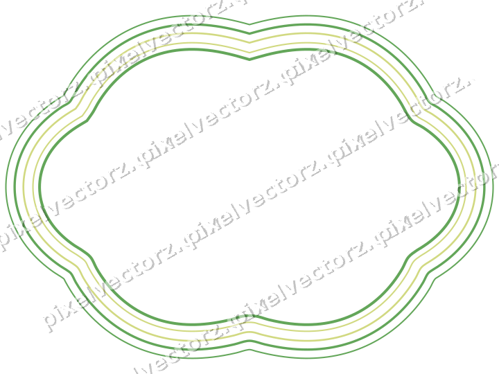 Dekorativer Zierrahmen in Limette und Gelb mit Oval und Lappenrand