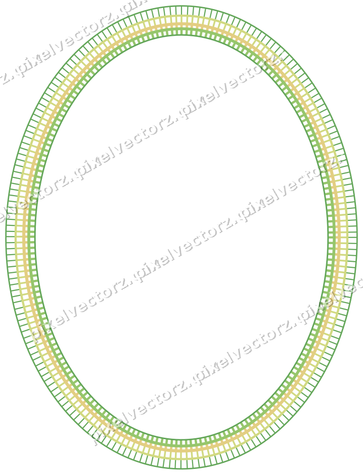 Dekorativer Zierrahmen in Limette und Gelb mit Oval und Schraffur