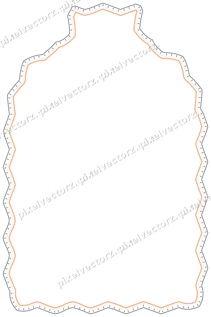 Dekorativer Zierrahmen in Blau und Orange mit Tafel
