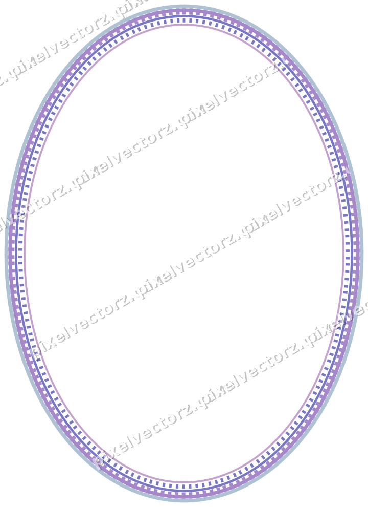 Dekorativer Zierrahmen in Violett und Blau mit Oval und Strichelung