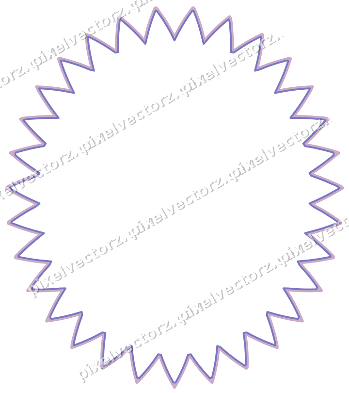 Dekorativer Zierrahmen in Violett und Blau mit Oval und Zackenrand