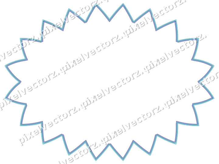 Dekorativer Zierrahmen in Blau und Türkis mit Oval und Zackenrand