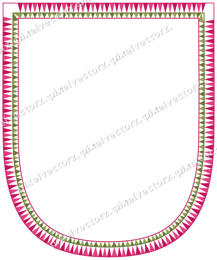 Dekorativer Zierrahmen in Limette und Rosa mit Wappen und Zahnschnitt