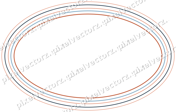 Dekorativer Zierrahmen in Orange und Türkis mit Oval
