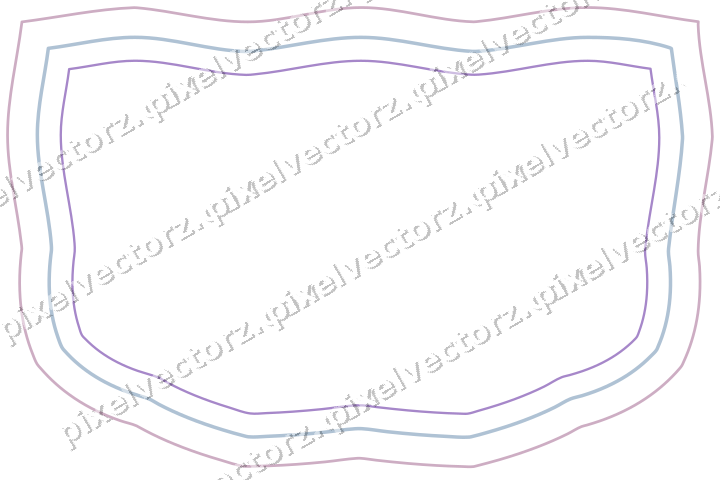 Dekorativer Zierrahmen in Violett und Blau mit Wappen und Zackenrand