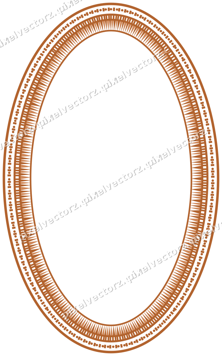 Dekorativer Zierrahmen in Orange und Petrol mit Oval und Perlenreihe
