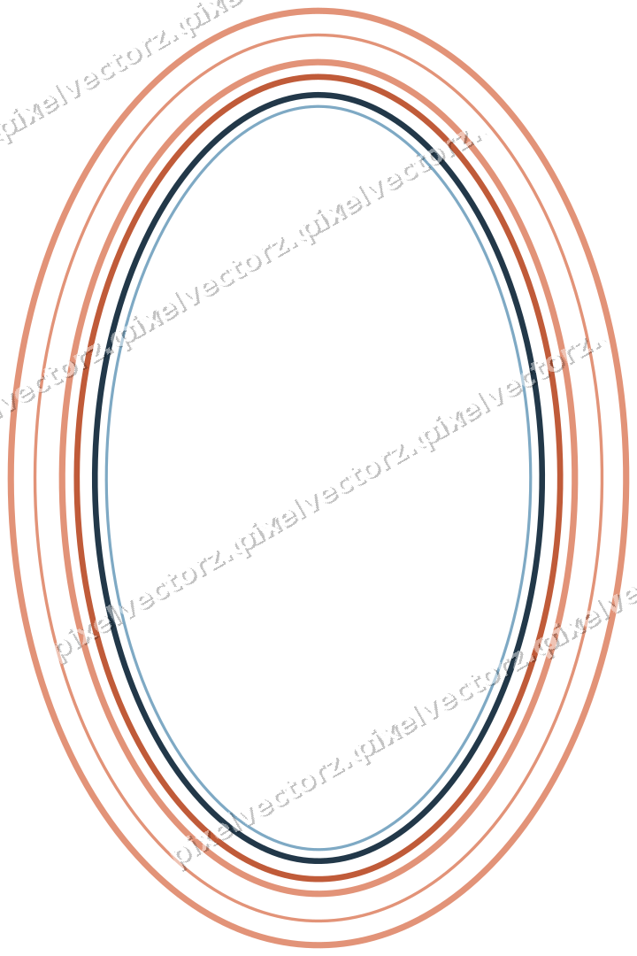Dekorativer Zierrahmen in Orange und Türkis mit Oval