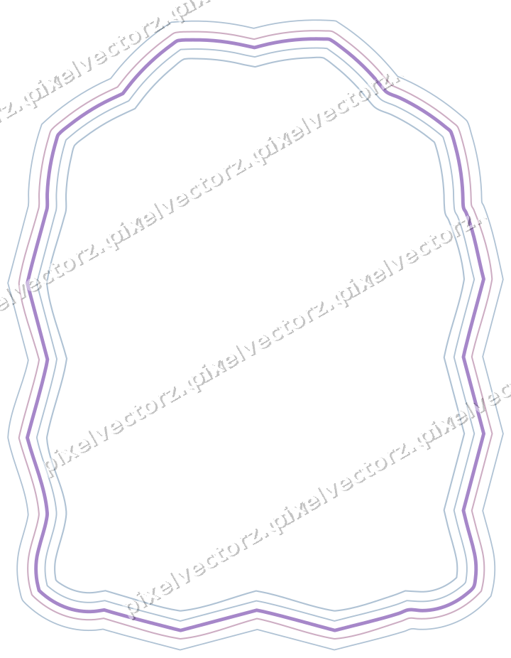 Dekorativer Zierrahmen in Violett und Blau mit Tafel und Rundbogen