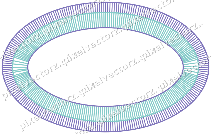 Dekorativer Zierrahmen in Blau und Türkis mit Oval und Schraffur