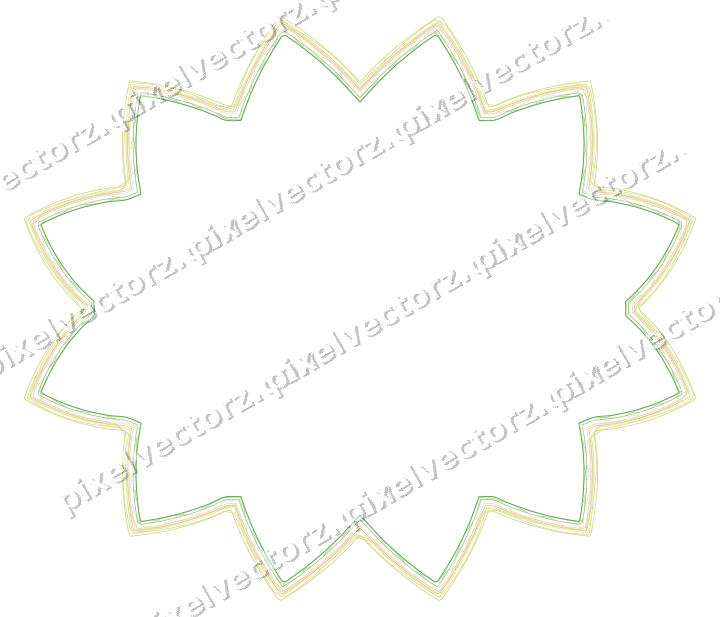 Dekorativer Zierrahmen in Limette und Gelb mit Oval und Zackenrand