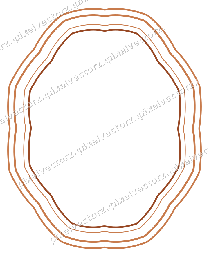 Dekorativer Zierrahmen in Orange und Blau mit Oval und Zackenrand
