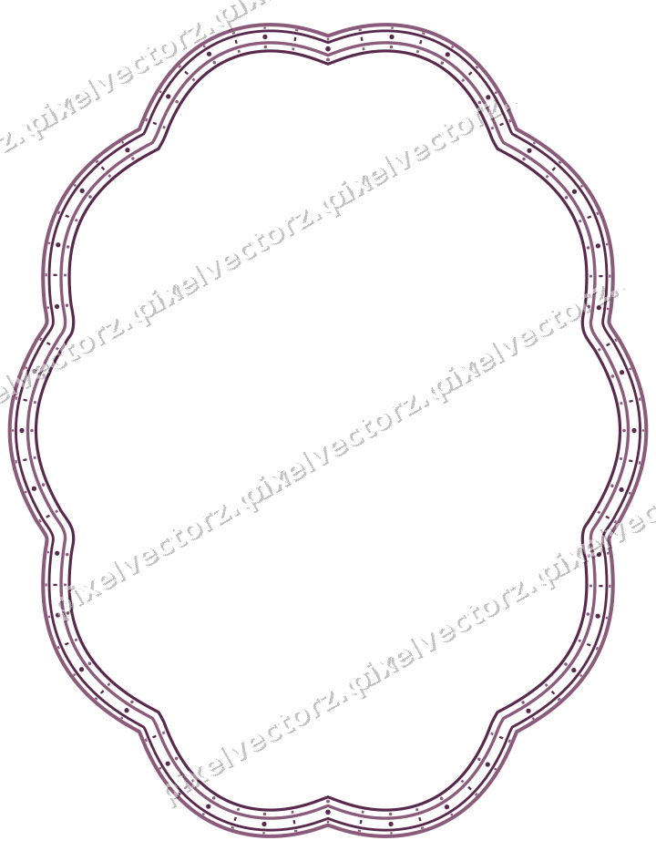 Dekorativer Zierrahmen in Dunkelmagenta und Limette mit Oval