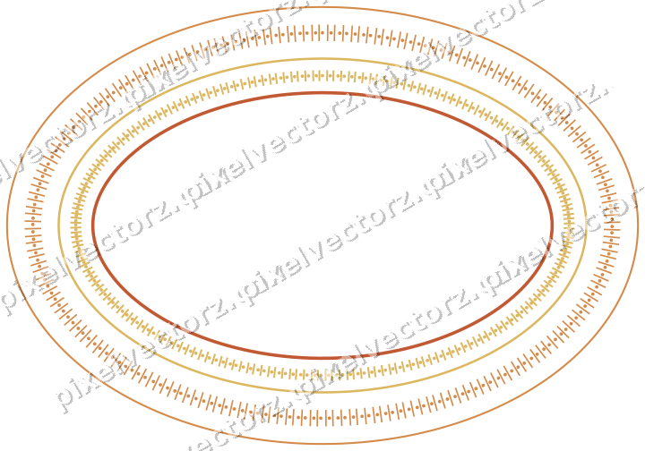 Dekorativer Zierrahmen in Orange und Bernstein mit Oval