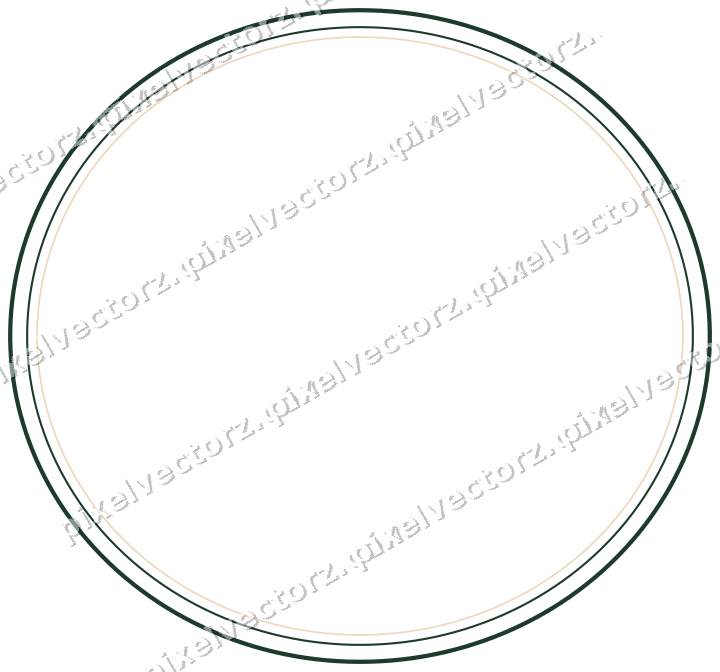 Dekorativer Zierrahmen in Dunkelgrün und Orange mit Oval