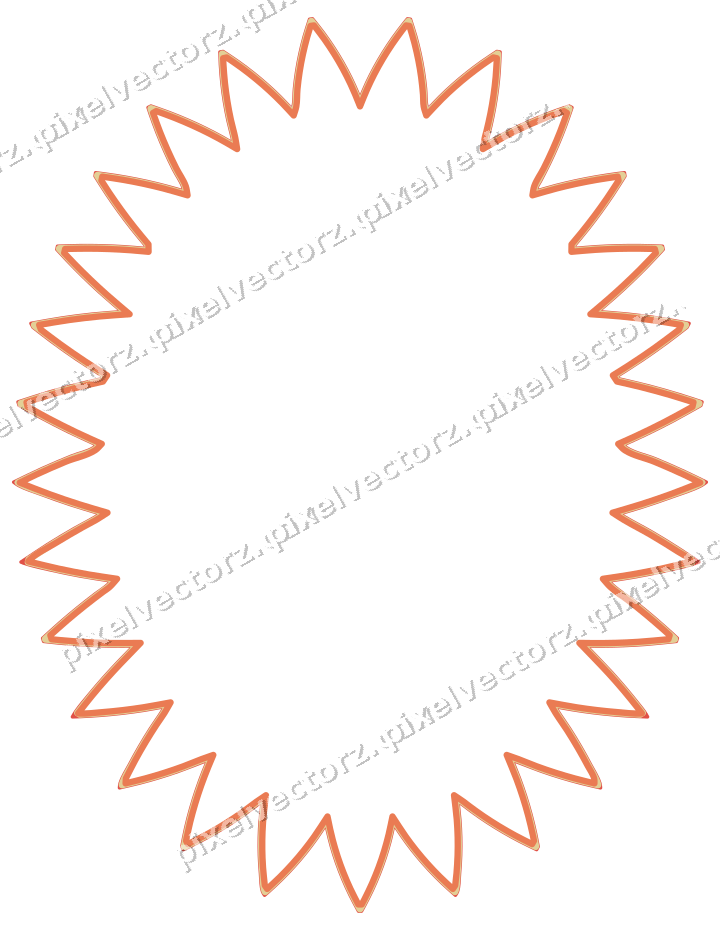 Dekorativer Zierrahmen in Rot und Orange mit Oval und Zackenrand