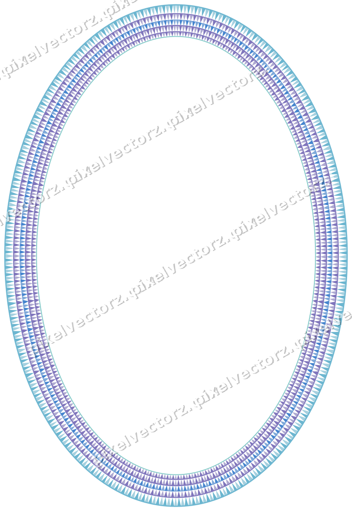 Dekorativer Zierrahmen in Blau und Türkis mit Oval und Zahnschnitt