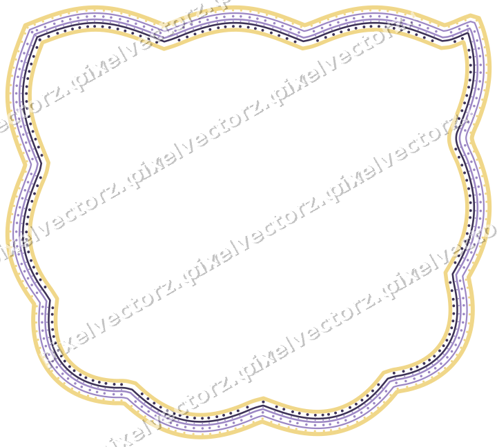 Dekorativer Zierrahmen in Bernstein und Violett mit Wappen