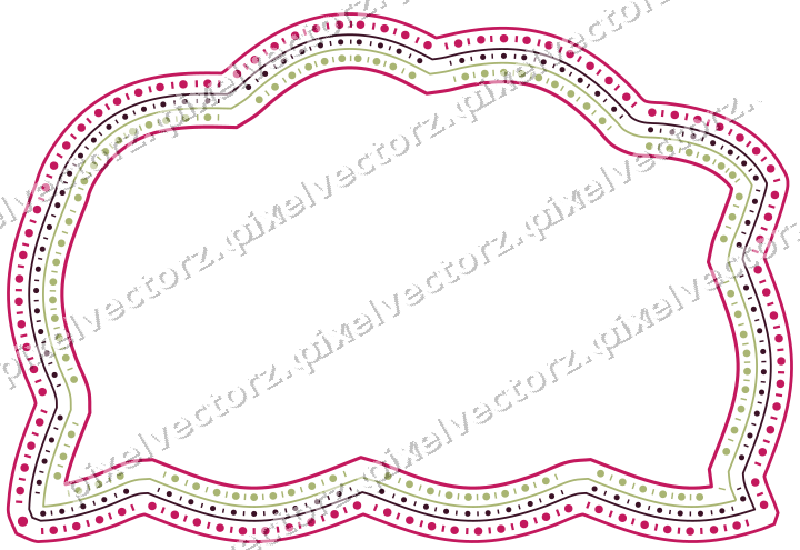 Dekorativer Zierrahmen in Limette und Rosa mit Tafel und Spitzbogen