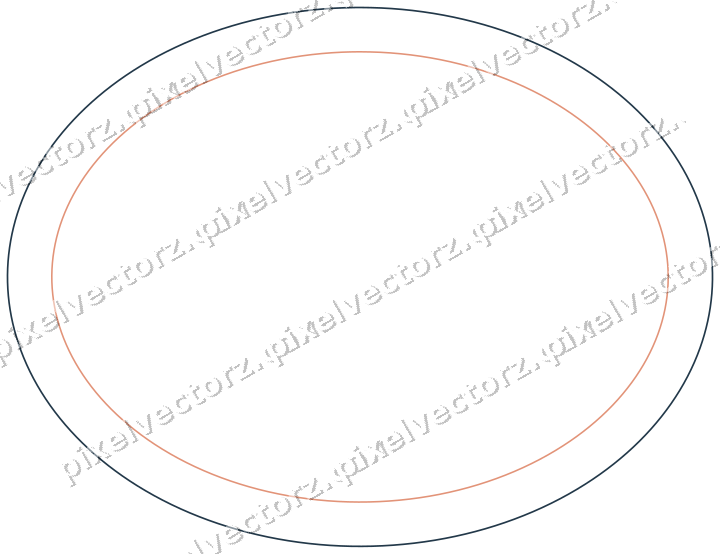Dekorativer Zierrahmen in Orange und Türkis mit Oval