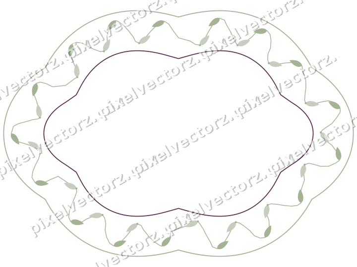 Dekorativer Zierrahmen in Dunkelmagenta und Limette mit Oval