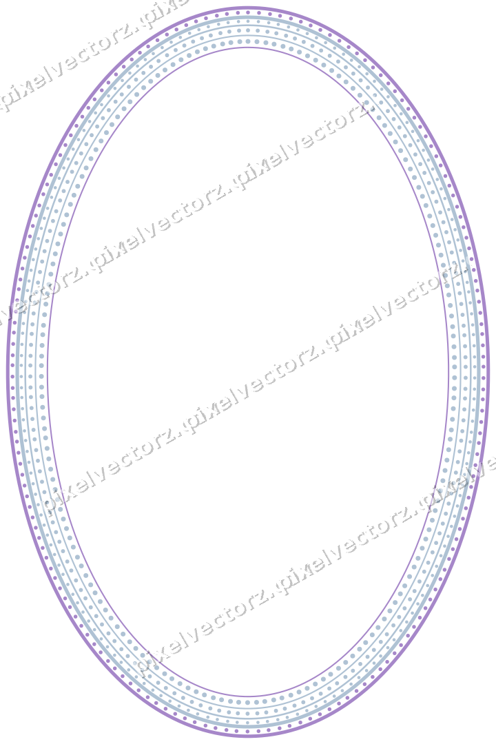 Dekorativer Zierrahmen in Violett und Blau mit Oval und Punktreihe