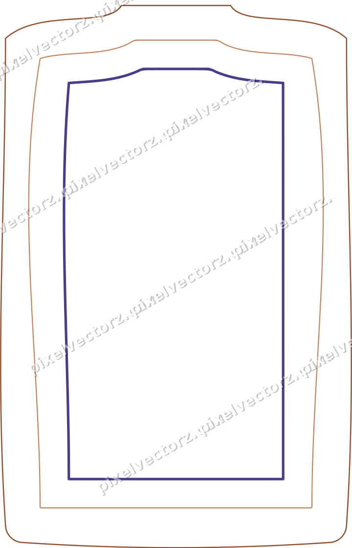 Dekorativer Zierrahmen in Orange und Blau mit Tafel