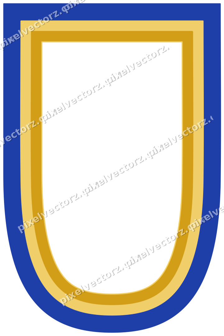 Dekorativer Zierrahmen in Bernstein und Blau mit Wappen
