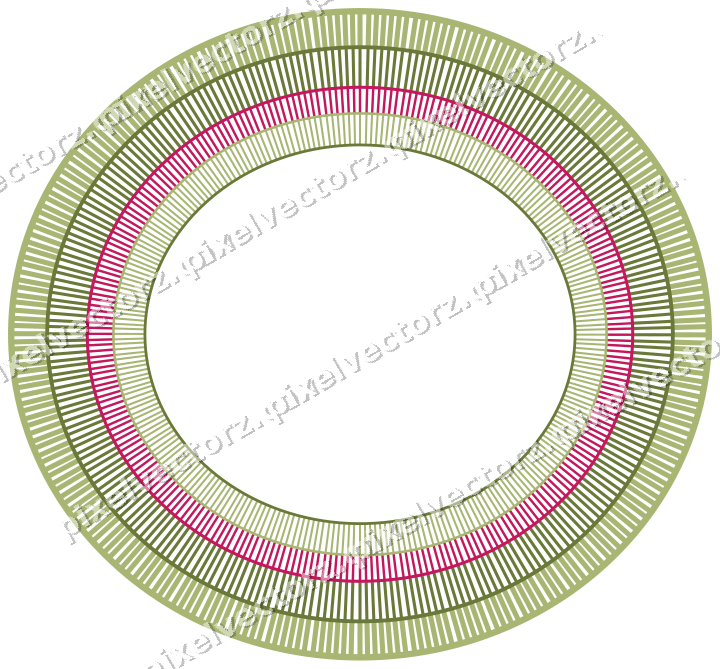 Dekorativer Zierrahmen in Limette und Rosa mit Oval und Schraffur