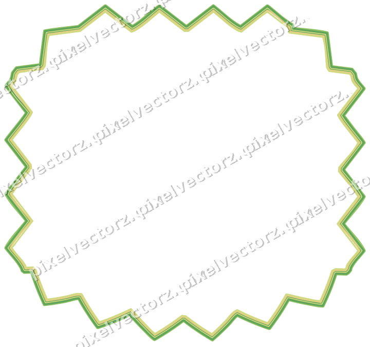 Dekorativer Zierrahmen in Limette und Gelb mit Tafel und Zackenrand