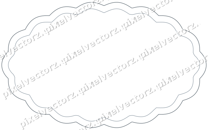 Dekorativer Zierrahmen in Blau und Orange mit Oval und Lappenrand