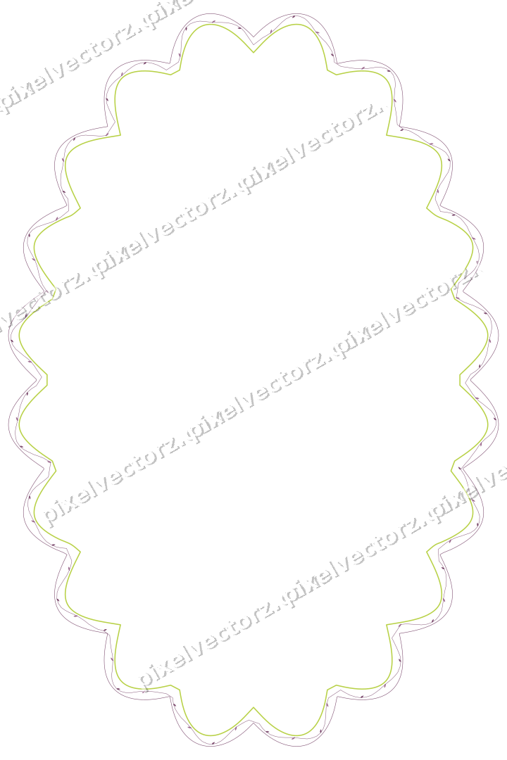 Dekorativer Zierrahmen in Dunkelmagenta und Limette mit Oval
