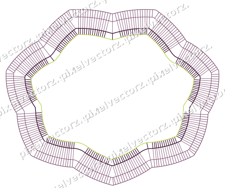 Dekorativer Zierrahmen in Dunkelmagenta und Limette mit Oval